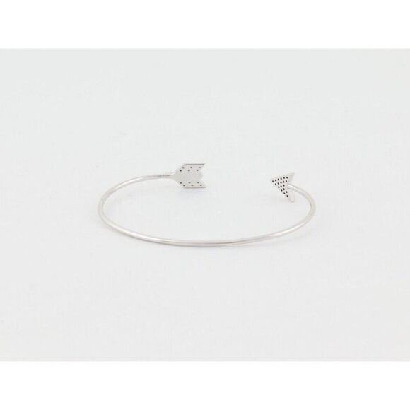 Sterling Silver Arrow Cuff Bangle Bracelet 6 1/2" Adjustable - Picture 2 of 6